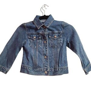 Kids Gap Jean Jacket size 4, blue denim with snap buttons 100% Cotton
